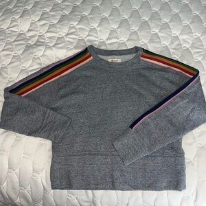 Madewell Rainbow Stripe Crop Sweater S